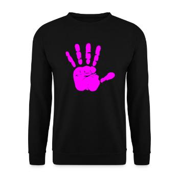 hand pink - Sweat-shirt Unisexe - noir - Devant - Alina (178cm) & Michal (187cm)