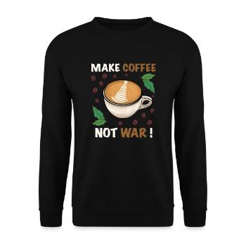 Barista coffee saying make coffee not war - Unisex Sweatshirt - black - Front - Alina (178cm) & Michal (187cm)