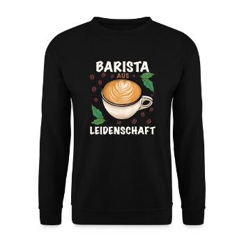 Barista Kaffee - Unisex Pullover - Schwarz - Vorne - Alina (178cm) & Michal (187cm)