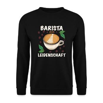 Barista aus Leidenschaft - Unisex Pullover - Schwarz - Vorne - Alina (178cm) & Michal (187cm)