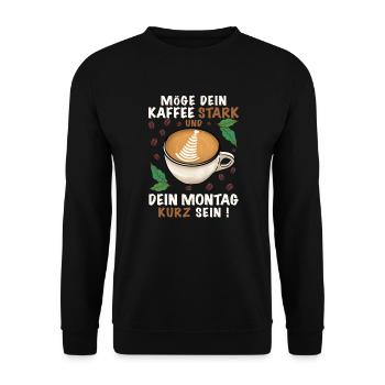 Kaffee trinken morgens - Unisex Pullover - Schwarz - Vorne - Alina (178cm) & Michal (187cm)