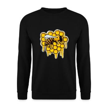 Honigwabe Honigbiene Imker arbeit - Unisex Pullover - Schwarz - Vorne - Alina (178cm) & Michal (187cm)