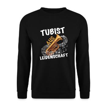 Tubist aus Leidenschaft - Unisex Pullover - Schwarz - Vorne - Alina (178cm) & Michal (187cm)