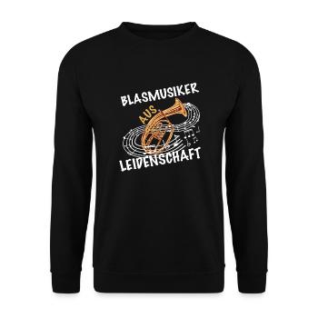 Blasmusiker aus Leidenschaft Tenor - Unisex Pullover - Schwarz - Vorne - Alina (178cm) & Michal (187cm)