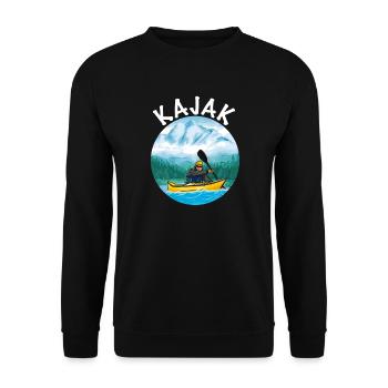 Kajak fahren - Unisex Pullover - Schwarz - Vorne - Alina (178cm) & Michal (187cm)