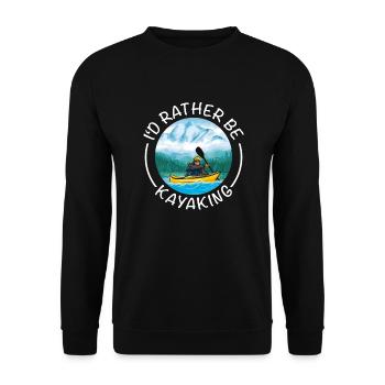 Kayaking as a whitewater kayak or lake kayak - Unisex Sweatshirt - black - Front - Alina (178cm) & Michal (187cm)