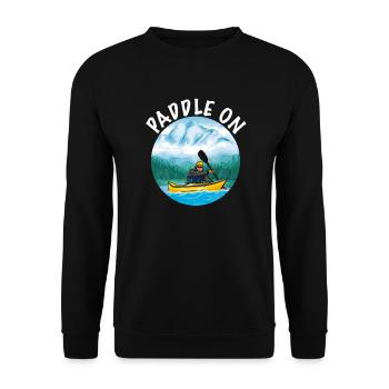 Kayaking as a whitewater kayak or lake kayak - Unisex Sweatshirt - black - Front - Alina (178cm) & Michal (187cm)