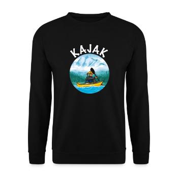 Kajak fahren - Unisex Pullover - Schwarz - Vorne - Alina (178cm) & Michal (187cm)
