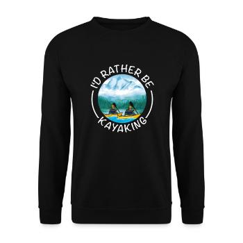 Kajak fahren als Wildwasser Kajak oder See Kajak - Unisex Pullover - Schwarz - Vorne - Alina (178cm) & Michal (187cm)