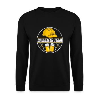 Bauhelfer Team Baustelle Bier - Unisex Pullover - Schwarz - Vorne - Alina (178cm) & Michal (187cm)