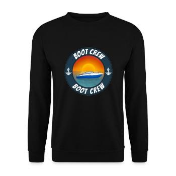 Boot crew Motorboot - Unisex Pullover - Schwarz - Vorne - Alina (178cm) & Michal (187cm)