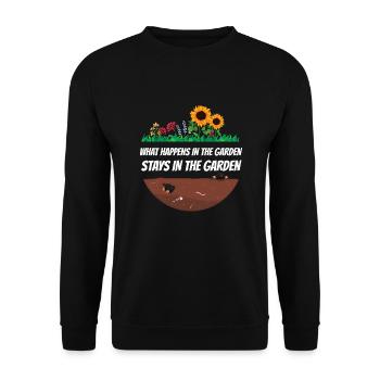 Gardener saying what happens in the garden - Unisex Sweatshirt - black - Front - Alina (178cm) & Michal (187cm)