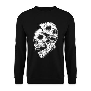 Skull Skull Horror Skeleton Halloween Metal - Unisex Sweatshirt - black - Front - Alina (178cm) & Michal (187cm)