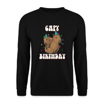 Capy birthday Capybara - Unisex Sweatshirt - black - Front - Alina (178cm) & Michal (187cm)