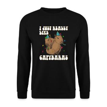 Capybara anniversaire drôle de dicton - Sweat-shirt Unisexe - noir - Devant - Alina (178cm) & Michal (187cm)