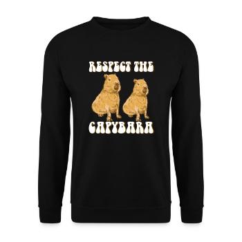 Capybara lustiger Spruch - Unisex Pullover - Schwarz - Vorne - Alina (178cm) & Michal (187cm)