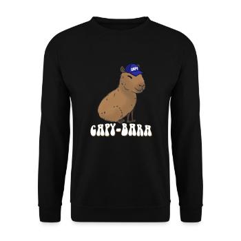 Capybara drôle en disant Capy Bara - Sweat-shirt Unisexe - noir - Devant - Alina (178cm) & Michal (187cm)