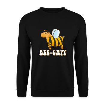 Capybara Bee Costume - Unisex Sweatshirt - black - Front - Alina (178cm) & Michal (187cm)