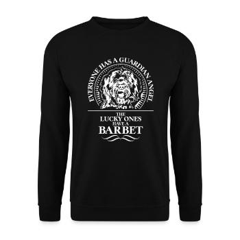 BARBET Guardian Angel dog saying dog Wilsigns - Unisex Sweatshirt - black - Front - Alina (178cm) & Michal (187cm)