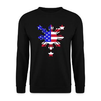 Fil-Am Design für stolze Pinoys - Unisex Pullover - Schwarz - Vorne - Alina (178cm) & Michal (187cm)