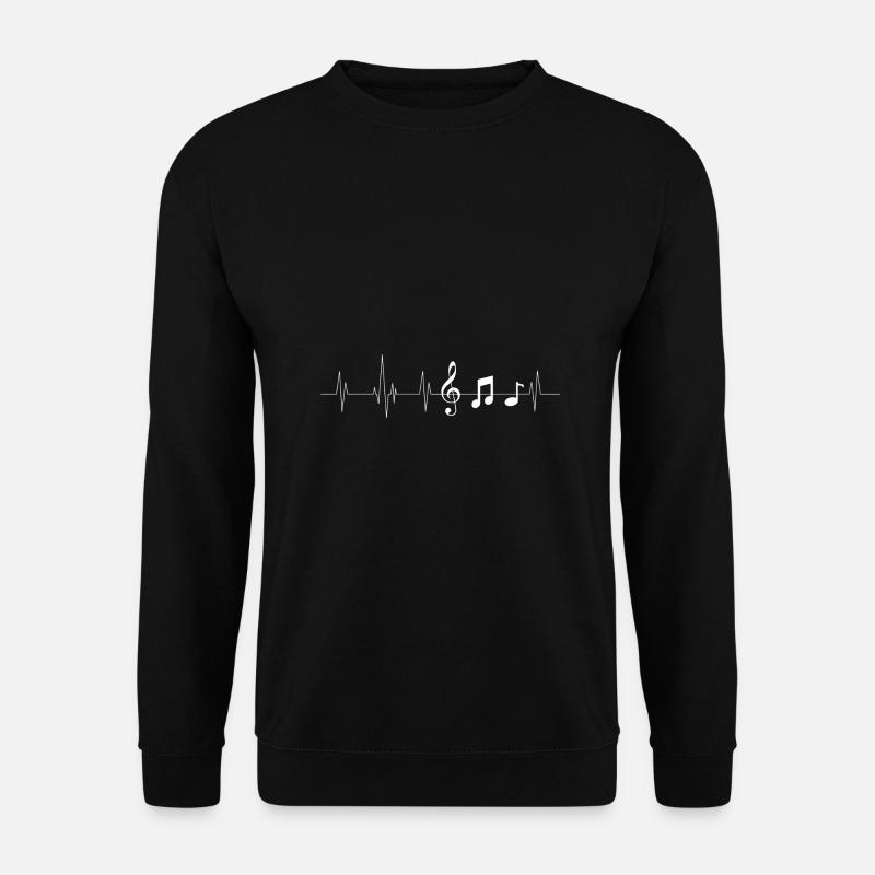 Notes music heartbeat - Unisex Sweatshirt - black