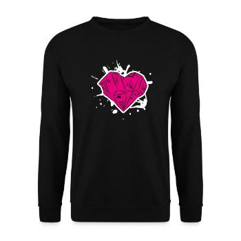 Bouldering Heart - Climbing Design - Unisex Pullover - Schwarz - Vorne - Alina (178cm) & Michal (187cm)