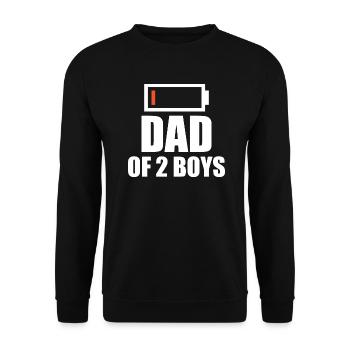 Batterie vide - Père de 2 gars - Sweat-shirt Unisexe - noir - Devant - Alina (178cm) & Michal (187cm)