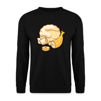 Bananen Eis Speiseeis Eiskrem Eiscreme Kugeleis - Unisex Pullover - Schwarz - Vorne - Alina (178cm) & Michal (187cm)
