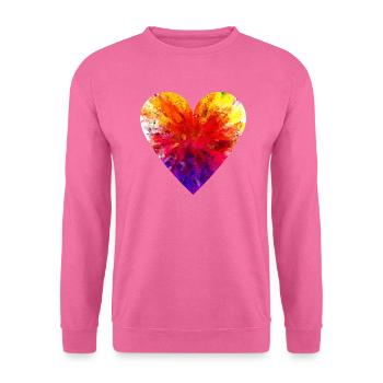 Besonderes buntes Herz - Unisex Pullover - Pink - Vorne