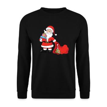Noël Noël Père Noël Père Noël - Sweat-shirt Unisexe - noir - Devant - Alina (178cm) & Michal (187cm)