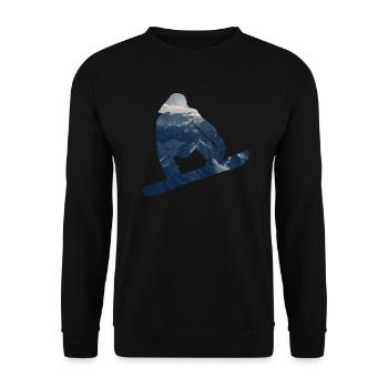 Snowboarder Doppelbelichtung - Unisex Pullover - Schwarz - Vorne - Alina (178cm) & Michal (187cm)