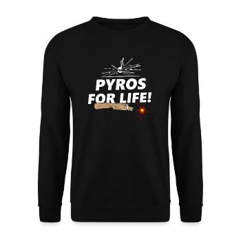 Pyro For Life Trueno Feux d'artifice - Sweat-shirt Unisexe - noir - Devant - Alina (178cm) & Michal (187cm)
