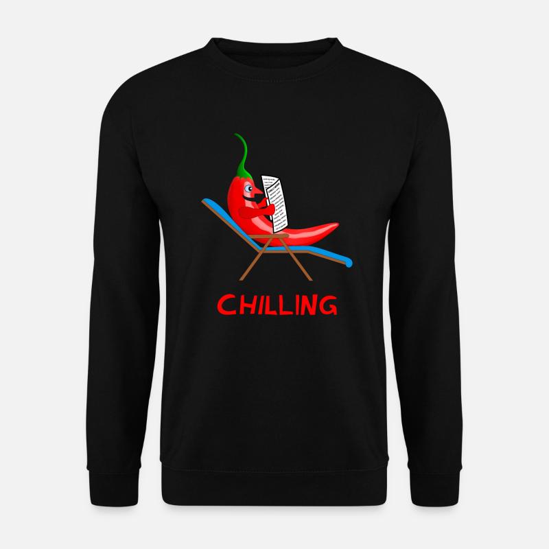 chilli, chilling, chilli, lazybones, lazy - Unisex Sweatshirt - black