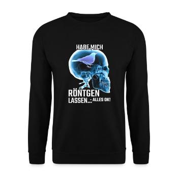 Habe mich röntgen lassen alles ok - Unisex Pullover - Schwarz - Vorne - Alina (178cm) & Michal (187cm)