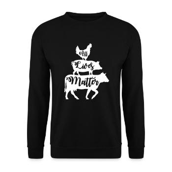 All Lives Matter Vegan Gift pour les végétaliens - Sweat-shirt Unisexe - noir - Devant - Alina (178cm) & Michal (187cm)