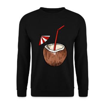 Kokusnuss Urlaub Outfit - Unisex Pullover - Schwarz - Vorne - Alina (178cm) & Michal (187cm)