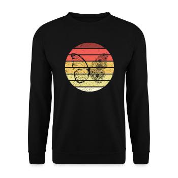 Papillon Retro Style Vintage - Sweat-shirt Unisexe - noir - Devant - Alina (178cm) & Michal (187cm)