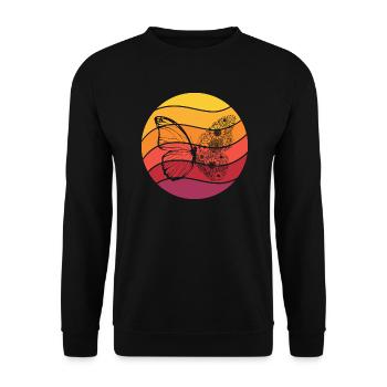 Papillon Retro Style Vintage - Sweat-shirt Unisexe - noir - Devant - Alina (178cm) & Michal (187cm)