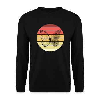 Papillon Retro Style Vintage - Sweat-shirt Unisexe - noir - Devant - Alina (178cm) & Michal (187cm)
