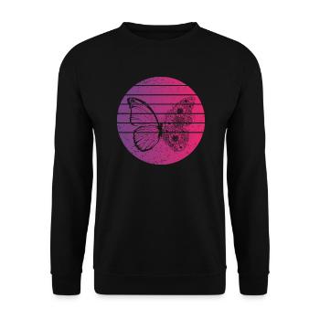 Papillon Retro Style Vintage - Sweat-shirt Unisexe - noir - Devant - Alina (178cm) & Michal (187cm)