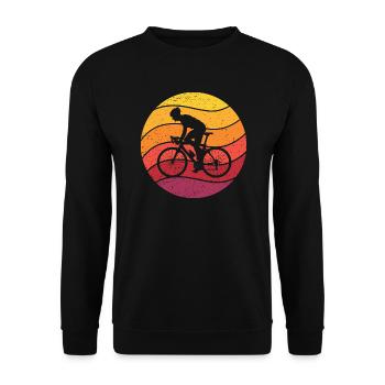 Rennradfahrer Retro Style Vintage - Unisex Pullover - Schwarz - Vorne - Alina (178cm) & Michal (187cm)