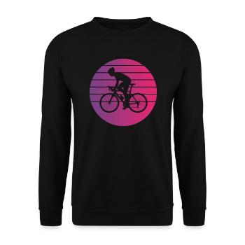 Rennradfahrer Retro Style Vintage - Unisex Pullover - Schwarz - Vorne - Alina (178cm) & Michal (187cm)