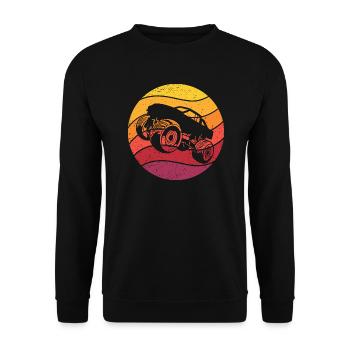 Monster Truck Retro Style Vintage - Unisex Pullover - Schwarz - Vorne - Alina (178cm) & Michal (187cm)