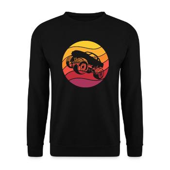 Monster Truck Retro Style Vintage - Unisex Pullover - Schwarz - Vorne - Alina (178cm) & Michal (187cm)