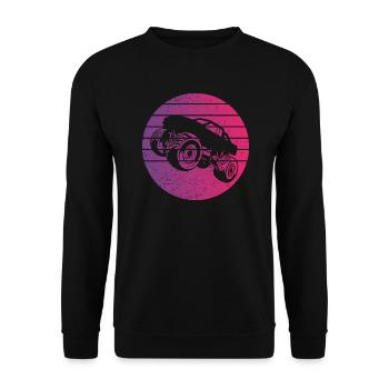 Monster Truck Retro Style Vintage - Unisex Pullover - Schwarz - Vorne - Alina (178cm) & Michal (187cm)