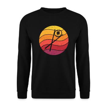 Sushi Chopsticks Sake Maki Retro Style Vintage - Unisex Sweatshirt - black - Front - Alina (178cm) & Michal (187cm)