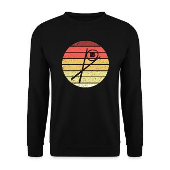Sushi Chopsticks Sake Maki Retro Style Vintage - Unisex Sweatshirt - black - Front - Alina (178cm) & Michal (187cm)