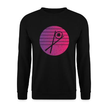 Sushi Chopsticks Sake Maki Retro Style Vintage - Unisex Sweatshirt - black - Front - Alina (178cm) & Michal (187cm)