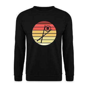 Sushi Chopsticks Sake Maki Retro Style Vintage - Unisex Sweatshirt - black - Front - Alina (178cm) & Michal (187cm)