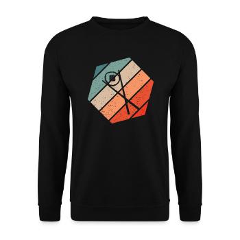Sushi Chopsticks Sake Maki Retro Style Vintage - Unisex Sweatshirt - black - Front - Alina (178cm) & Michal (187cm)